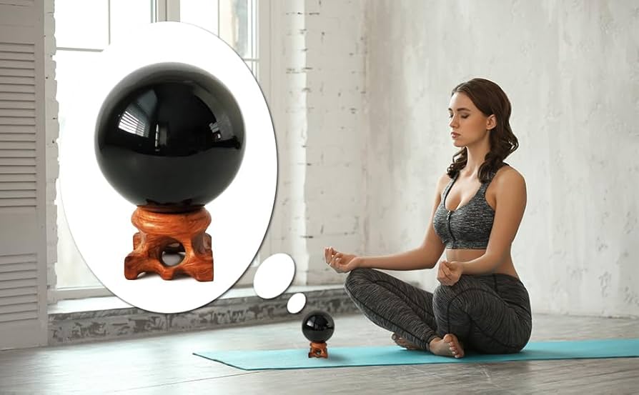 黒曜石 風水 開運浄化クリスタルヒーリング (直径4.5ｃｍ) 黒曜石 風水 開運浄化クリスタルヒーリング (直径4.5cm